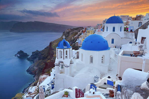 Jual Poster Greece Coast Houses 1Z 001