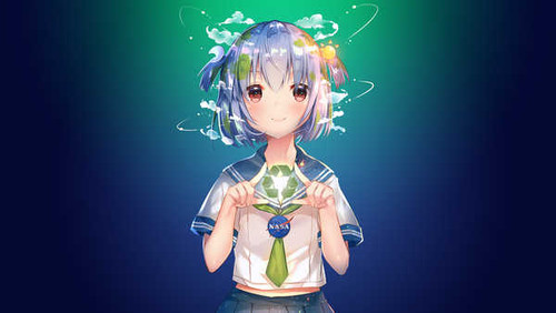Poster Brown Eyes Earth Chan Girl Short Hair Anime Earth Chan APC