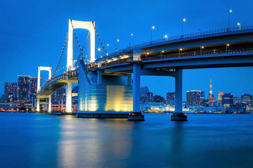 Jual Poster Japan Tokyo Rivers Bridges Evening Bay 1Z