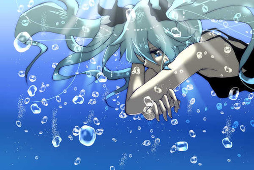 Poster Bubble Hatsune Miku Sadness Water Anime Vocaloid APC
