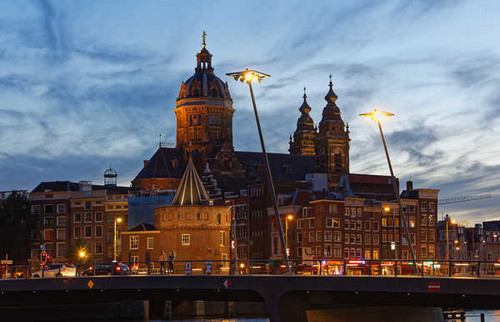 Jual Poster Netherlands Amsterdam Houses Bridges Evening 1Z