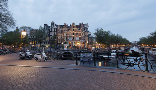 Jual Poster Netherlands Amsterdam Houses Bridges Evening Fence 1Z