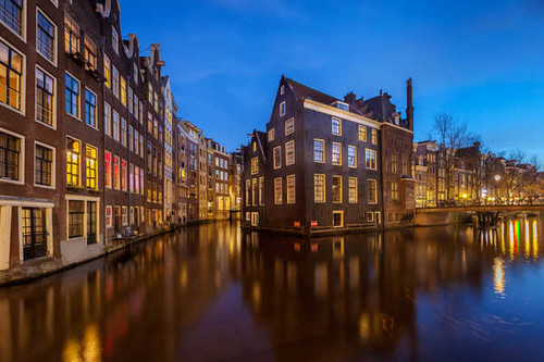 Jual Poster Netherlands Amsterdam Houses Evening Canal 1Z 001