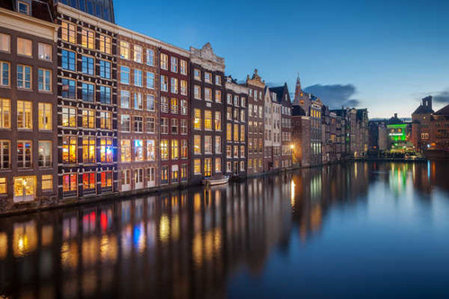 Jual Poster Netherlands Amsterdam Houses Evening Canal 1Z 002