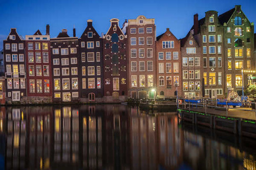 Jual Poster Netherlands Amsterdam Houses Marinas Evening Canal 1Z