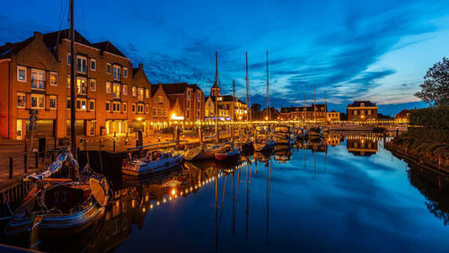 Jual Poster Netherlands Boats Willemstad Curacao Night 1Z