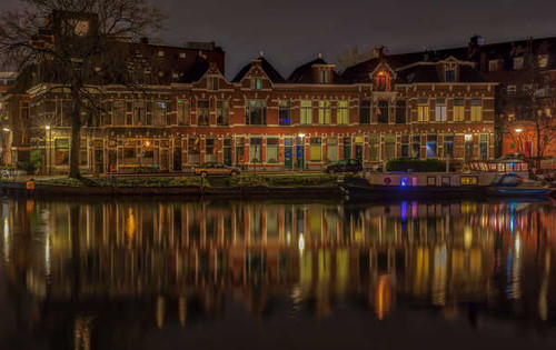 Jual Poster Netherlands Houses Rivers Marinas Groningen Night 1Z
