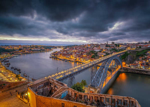 Jual Poster Porto Portugal Houses Rivers Bridges Evening 1Z