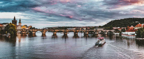 Jual Poster Prague Czech Republic Rivers Bridges Riverboat 1Z