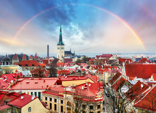 Jual Poster Tallinn Estonia Houses Rainbow Roof 1Z