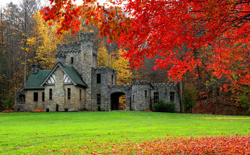 Jual Poster USA Castles Autumn Squire 's Castle Cleveland Lawn 1Z