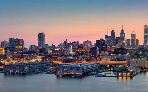 Jual Poster USA Houses Rivers Marinas Evening Philadelphia 1Z