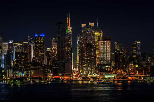 Jual Poster USA Skyscrapers Manhattan New York City Night 1Z 002