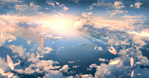 Poster Cloud Girl Sky Anime Original APCA