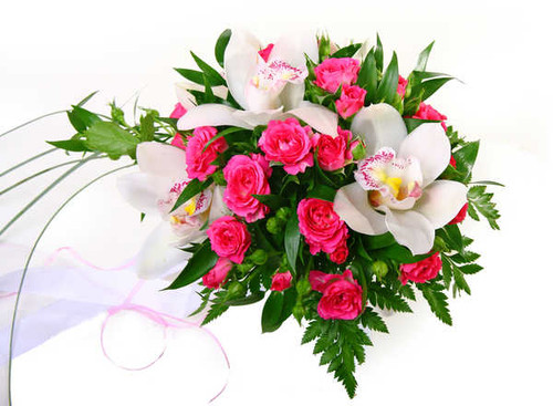 Jual Poster Bouquets Roses Orchid White background WPS 001