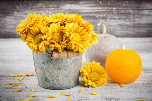 Jual Poster Candles Chrysanthemums Bucket Yellow WPS
