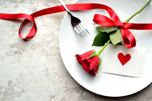 Jual Poster Holidays Roses Plate Red Heart Ribbon WPS