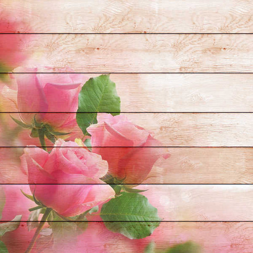 Jual Poster Painting Art Roses Wood planks Template greeting WPS