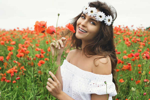 Jual Poster Poppies Fields Model Dress Smile Wreath Glance WPS Jual Poster Poppies Fields Model Dress Smile Wreath Glance WPS