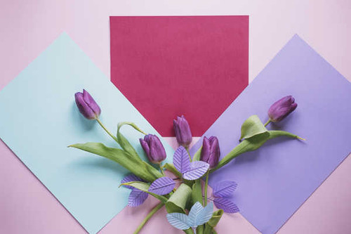 Jual Poster Tulips Template greeting card Sheet of paper WPS Jual Poster Tulips Template greeting card Sheet of paper WPS