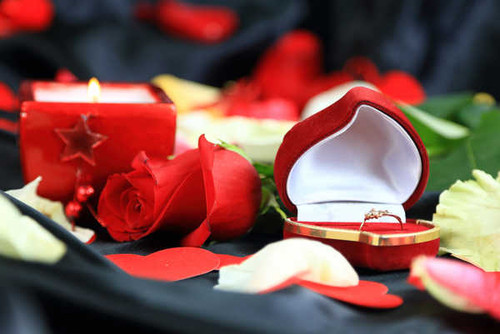 Jual Poster Valentine's Day Roses Red Heart Box Ring WPS
