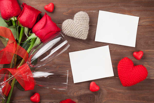 Jual Poster Valentine's Day Roses Red Stemware Template WPS 001