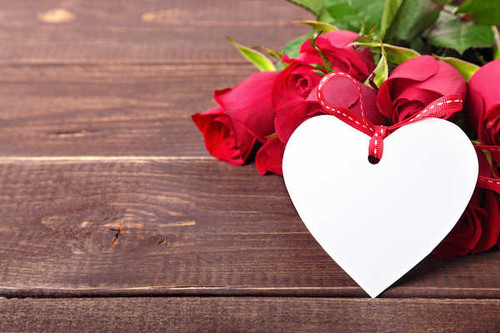 Jual Poster Valentine's Day Roses Wood planks Red Heart WPS 007