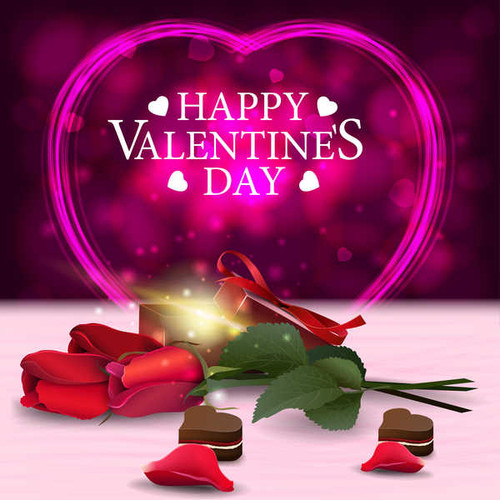 Jual Poster Vector Graphics Valentine's Day Roses English Word WPS 001