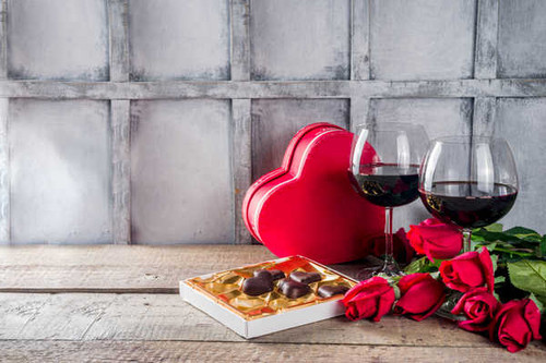 Jual Poster Wine Roses Candy Valentine's Day Stemware Box WPS