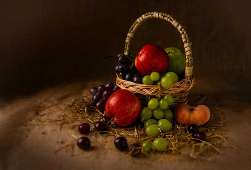 Jual Poster Apple Basket Fruit Grapes Still Life Food Still Life8 APC