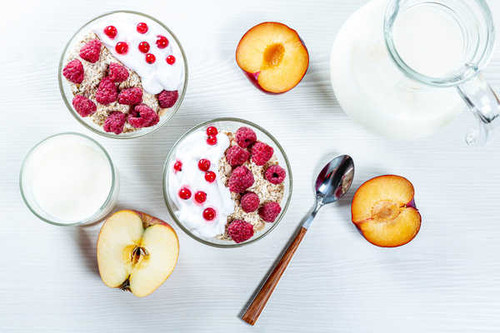 Jual Poster Apple Berry Breakfast Currants Fruit Milk Raspberry Still Life Food Breakfast1 APC