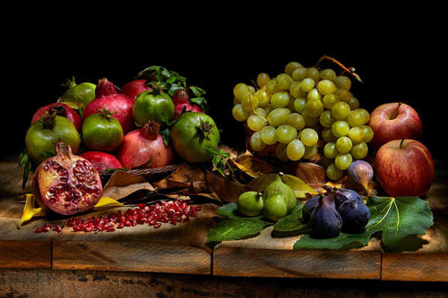 Jual Poster Apple Fig Fruit Grapes Pomegranate Still Life Fruits Fruit0 APC