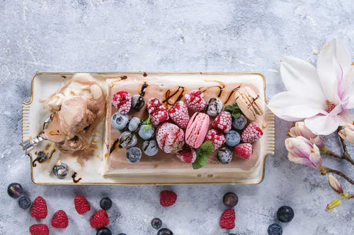Jual Poster Berry Blueberry Dessert Fruit Ice Cream Macaron Raspberry Food Ice Cream9 APC