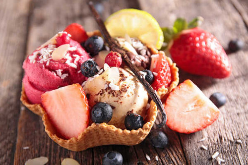 Jual Poster Berry Fruit Ice Cream Waffle Cone Food Ice Cream APC