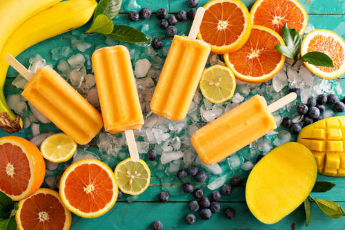 Jual Poster Blueberry Fruit Ice Cream Mango Still Life Sweets orange (Color) Food Ice Cream APC