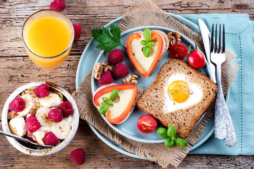 Jual Poster Bread Breakfast Egg Glass Juice Raspberry Still Life Food Breakfast APC