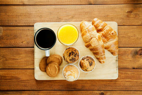 Jual Poster Breakfast Coffee Croissant Cupcake Juice Viennoiserie Food Breakfast3 APC