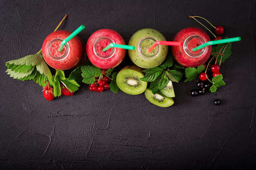 Jual Poster Cherry Drink Fruit Kiwi Leaf Raspberry Smoothie Still Life Straw Food Smoothie5 APC