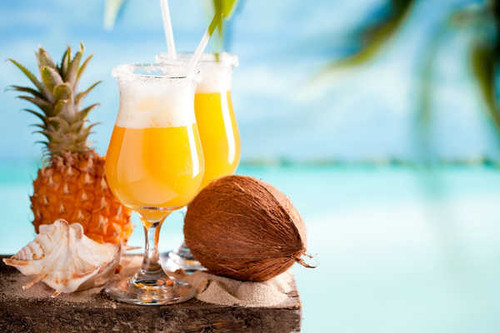 Jual Poster Cocktail Coconut Drink Glass Pineapple Summer Food Cocktail APC