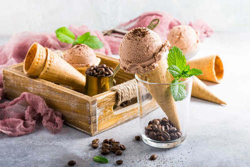 Jual Poster Coffee Beans Ice Cream Still Life Waffle Cone Food Ice Cream7 APC