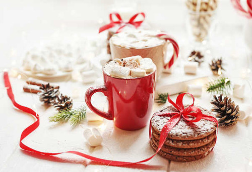 Jual Poster Cookie Cup Drink Hot Chocolate Marshmallow Still Life Food Hot Chocolate1 APC