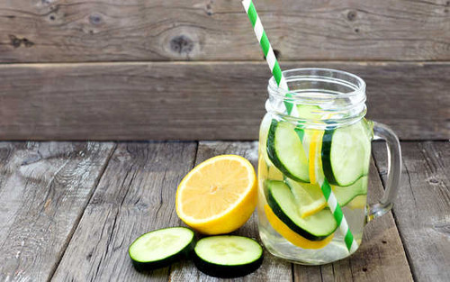 Jual Poster Cucumber Lemon Mason Jar Water Food Cocktail APC