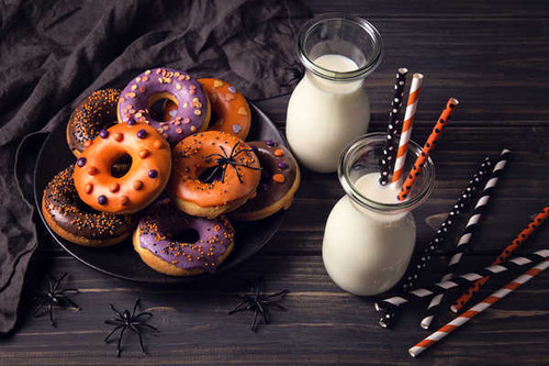 Jual Poster Doughnut Halloween Milk Food Doughnut APC