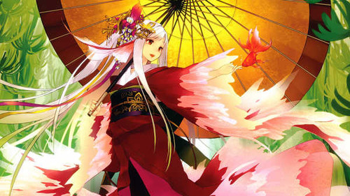 Poster Fish Girl Kimono Ribbon Anime Original APC