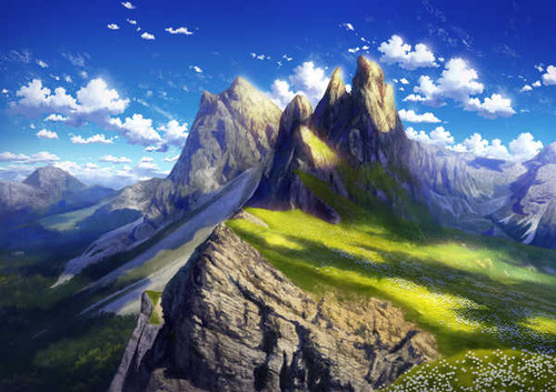 Poster Flower Mountain Anime Landscape APC