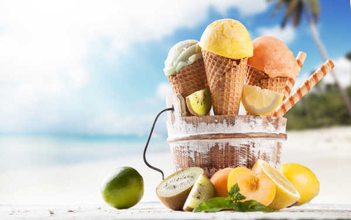Jual Poster Fruit Ice Cream Kiwi Lemon Summer Food Ice Cream APC
