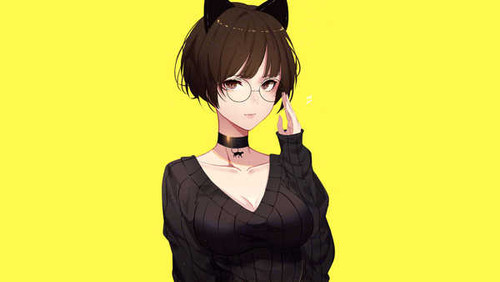 Poster Girl Glasses Anime Girl APC002