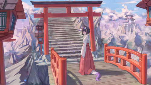Poster Girl Mountain Path Tail Anime Original APCA