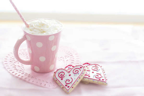Jual Poster Cookies Cup Heart Cream 1Z