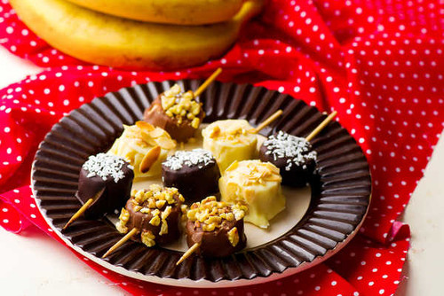 Jual Poster Dessert Bananas Chocolate Plate 1Z